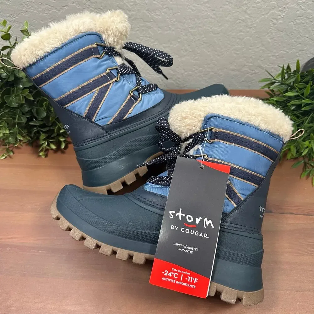 Storm by Cougar Fresno Fjord Waterproof Mid Winter Boots Navy Size 7